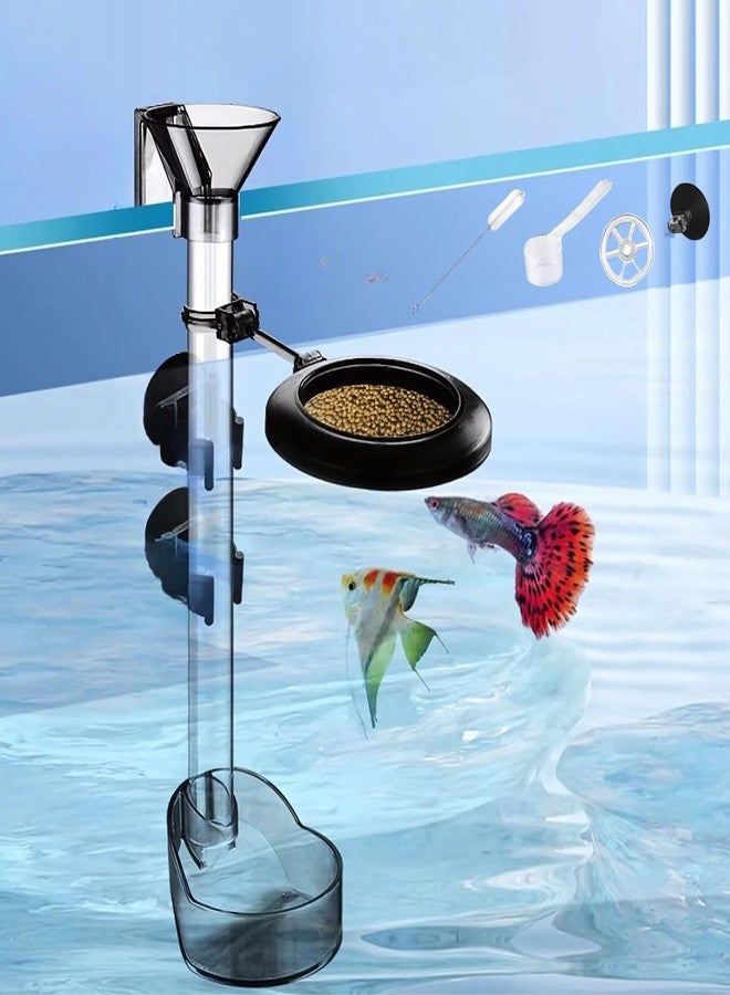 VAYINATO® 2 in 1 (30X6X5Cm) Extendable MutiFunction Floating and Sinking Aquarium Fish and Shrimp Food Feeder | Hangon Type | Easy to Attach | Cleaing and Feeding Kit Included - Image 1